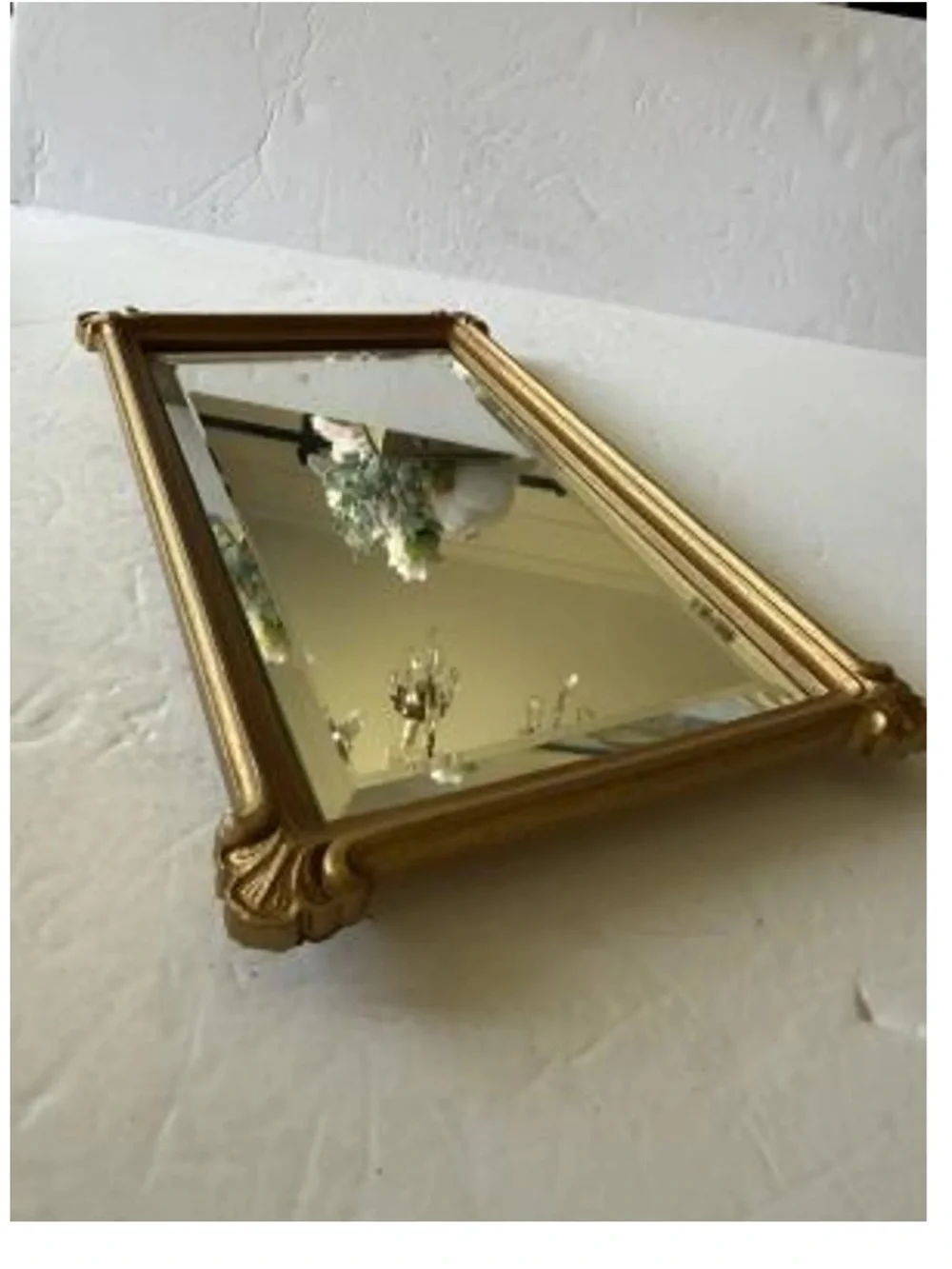 Vintage Mirror Framed Gold Rectangle Gallery Wall French Country Grandma 11x7